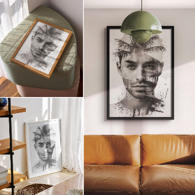 Premium wall art Impressive man's face in a minimalist style