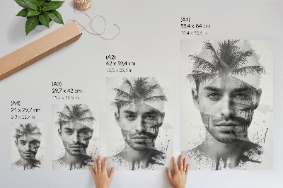 Premium wall art Impressive man's face in a minimalist style