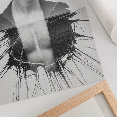 Decorative poster black and white portrait with glass effect