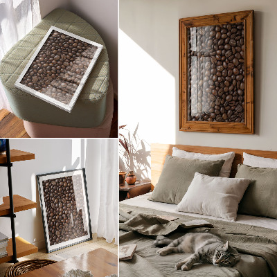 Poster Coffee beans brown texture