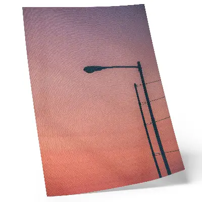 Art print minimalist lamp with a romantic sunset design