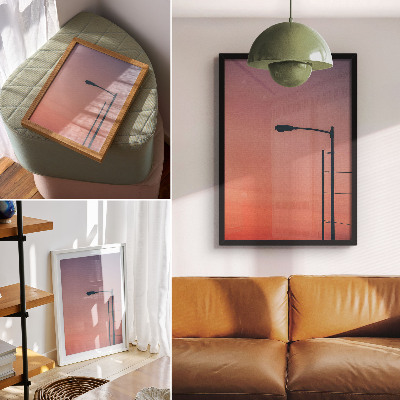 Art print Minimalist lamp romantic sunset modernity