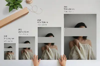 Minimalist art print variable balance of white and beige style