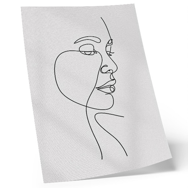 Poster Minimalist face line art without unnecessary details