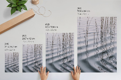 Poster Waves and lines on the water minimalist motif