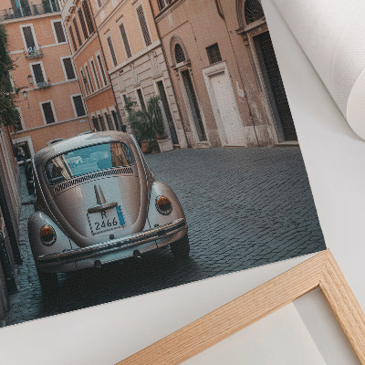 Art print Street with a car, classic architecture