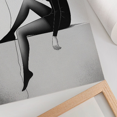 Decorative poster Figure on the edge with a balloon emotional reflection
