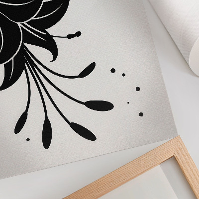 Art print Contrasting hummingbird and flower on a white background