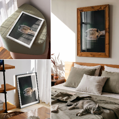 Decorative poster Beaver in the water, peaceful nature, wildness