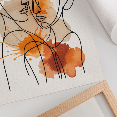 Poster Face outline orange spots modern style