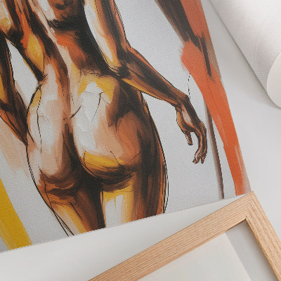 Art print Silhouette in warm colors, dynamic and expressive