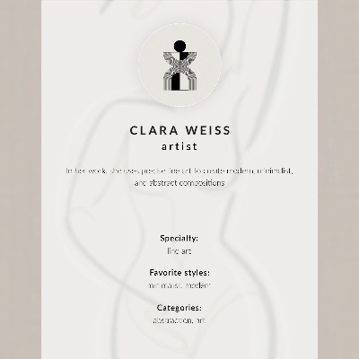 Premium wall art A minimalist silhouette of a woman on a beige background
