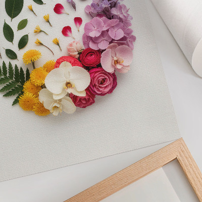 Art print A colorful composition of flowers and leaves in harmony