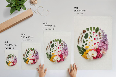 Art print A colorful composition of flowers and leaves in harmony