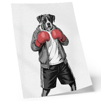 Premium wall art Boxer dog boxing gloves sporty style