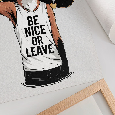 Art print Fox board inscription youth style
