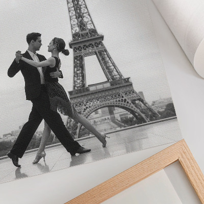 Poster A black and white couple dancing in front of the tower