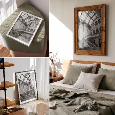 Premium wall art for large staircase windows and high ceilings