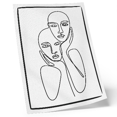 Decorative poster Facial contours black lines minimalism elegance