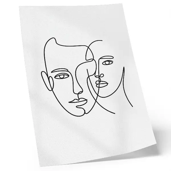 Minimalist line art poster depicting depths of human emotion