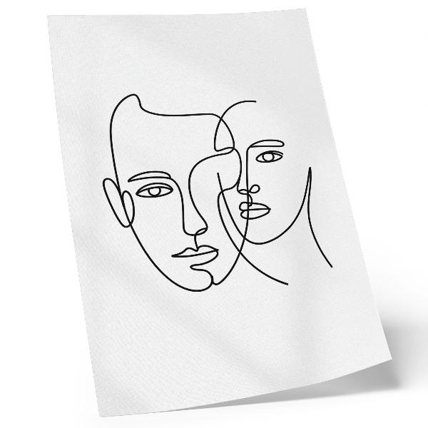 Poster Minimalist portraits line art depth emotions