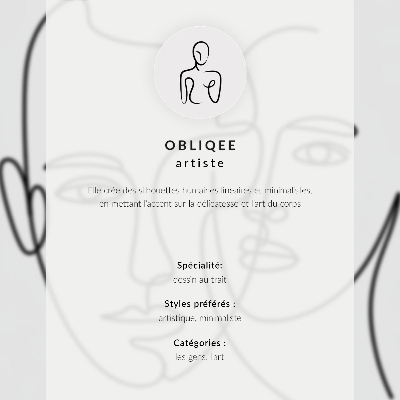 Poster Minimalist portraits line art depth emotions