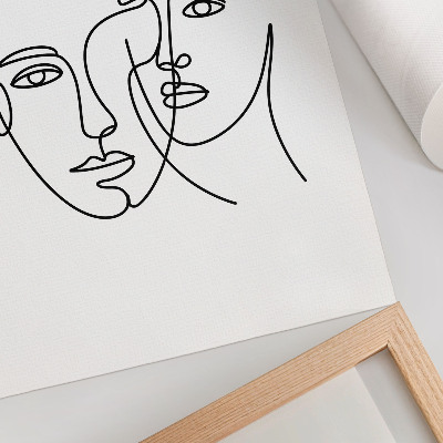 Poster Minimalist portraits line art depth emotions