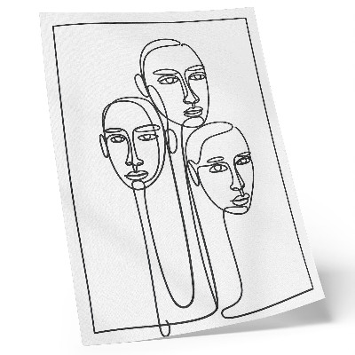 Art print Faces in line art technique, minimalism, elegance
