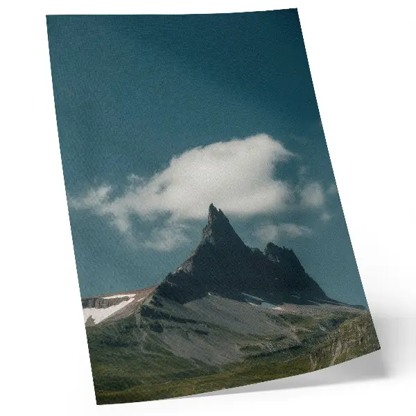 Premium wall art dramatic peak with wispy clouds