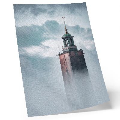 Decorative poster A historic tower in a delicate fog