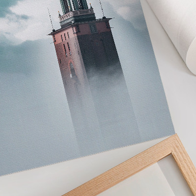 Decorative poster A historic tower in a delicate fog