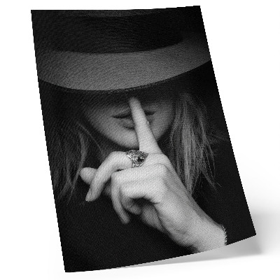 Poster Mysterious figure hat silence gentleness