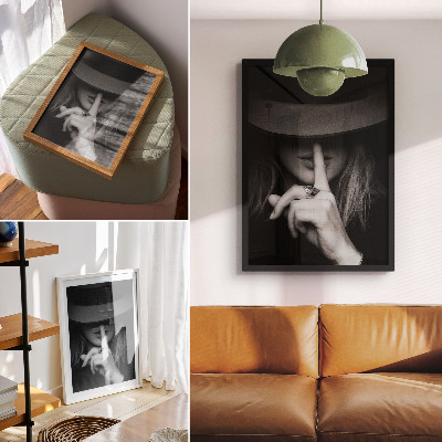 Poster Mysterious figure hat silence gentleness