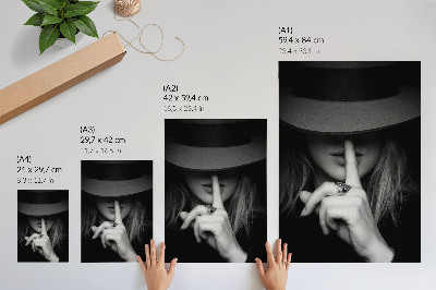 Poster Mysterious figure hat silence gentleness