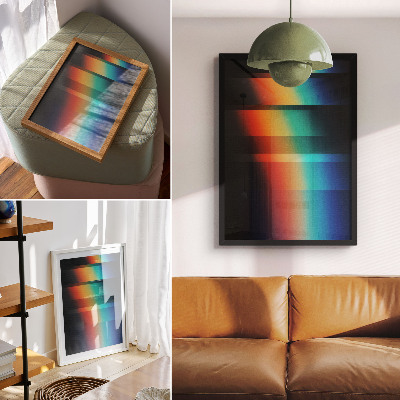 Art print Colorful horizontal stripes depth effect movement