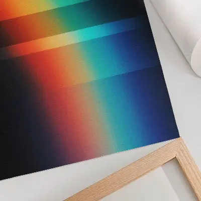 Art print colorful horizontal stripes with movement and depth effect