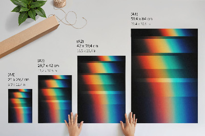 Art print Colorful horizontal stripes depth effect movement