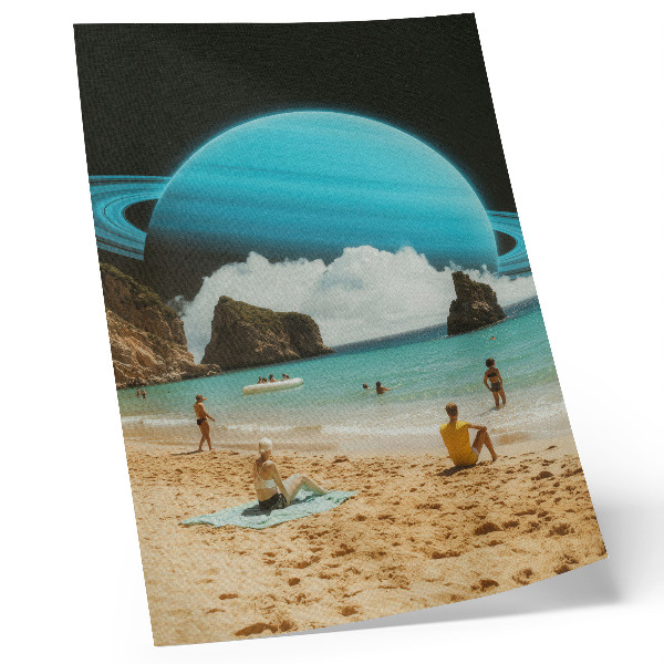 Premium wall art Beach with planet above the water on a sunny day