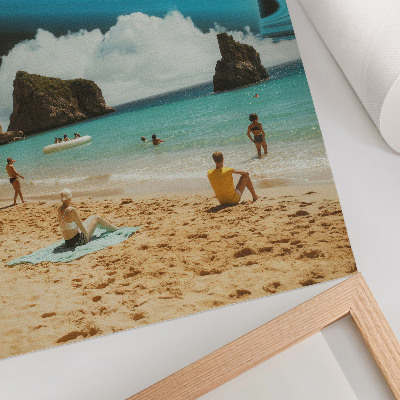 Premium wall art Beach with planet above the water on a sunny day