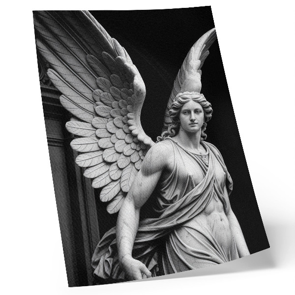 Decorative poster Marble angel sculpture, full of details and elegance