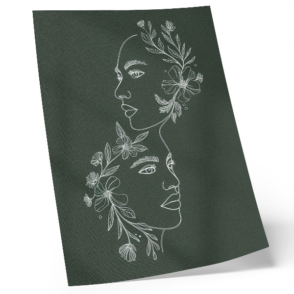Premium wall art Delicate lines, flowers, modern composition