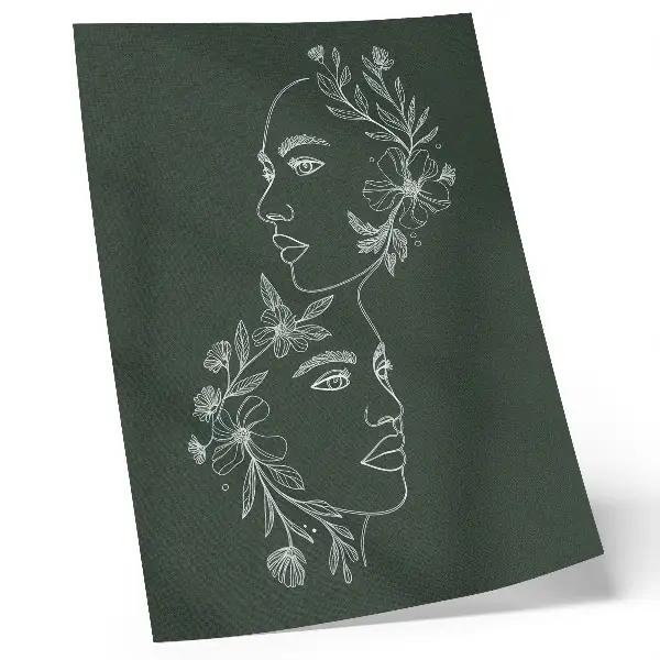 Premium floral wall art modern composition with delicate lines