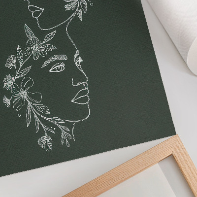 Premium wall art Delicate lines, flowers, modern composition