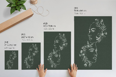 Premium wall art Delicate lines, flowers, modern composition