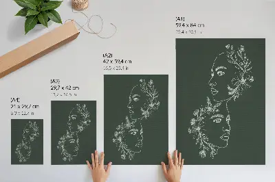 Premium floral wall art modern composition with delicate lines