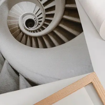 Modern architectural spiral staircase poster 