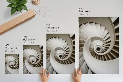Modern architectural spiral staircase poster 