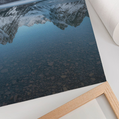 Decorative poster Symmetrical winter mountains reflected in the lake