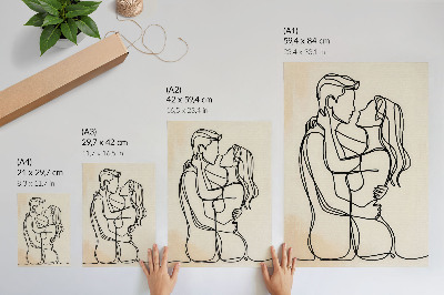Poster Minimalist Beloved Couple Beige Background