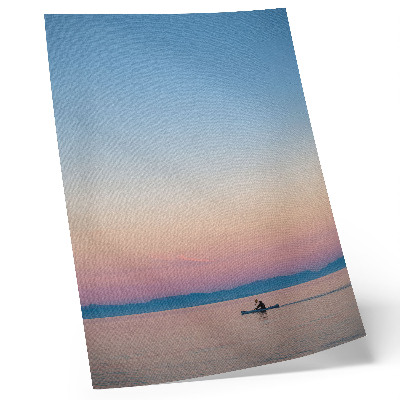 Art print Kayak on a calm sea in pastel colors